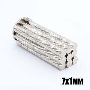 50 stks N35 Ronde Magneten 7x1mm Neodymium permanente NDFEB sterke krachtige magnetische mini kleine magneet