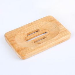 50 stks Natural Bamboo Wooden Soap Dish Lade Houder Opbergrekplaat Box Container voor Bad Douche Badkamer Wassen