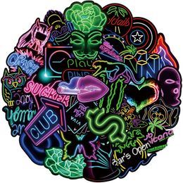 50-stcs neon style stickers