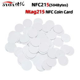 50pcs NFC Ntag215 Coin TAG Key 13.56MHz NTAG 215 Card Universal Label RFID Ultralight Tags Labels 25 mm diameter