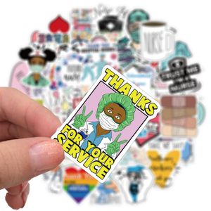 50 stks verpleegster dag stickers verpleegkundige sticker niet-willekeurig voor auto fiets bagage laptop skateboard motor water fles snowboard muurstickers kinderen geschenken