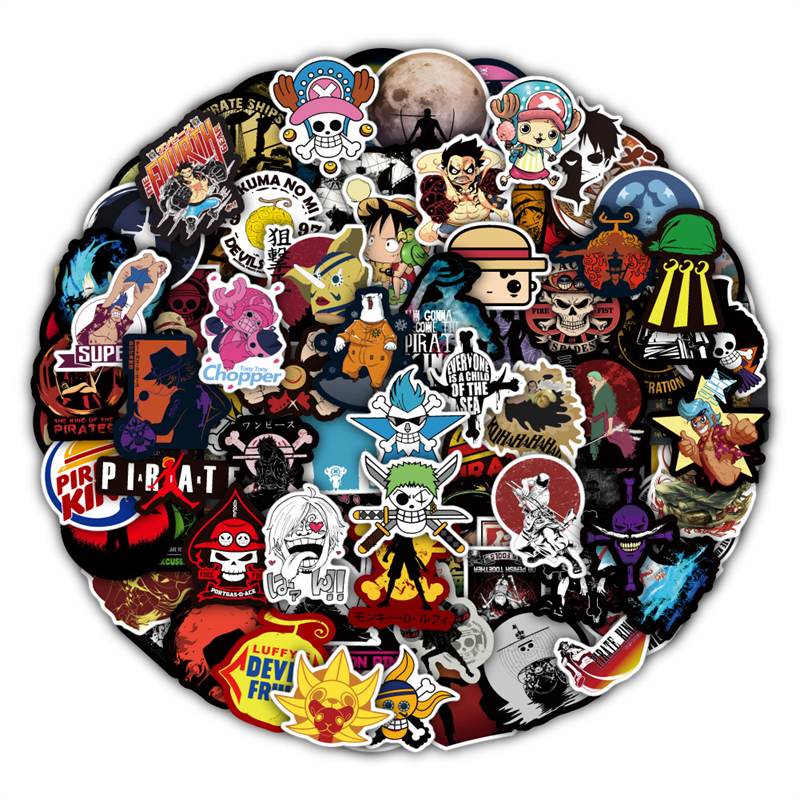 50Pcs ONE PIECE Stickers Monkey D. Luffy animation Graffiti Kids Toy Skateboard car Motorcycle Bicycle Sticker Decals Wholesale