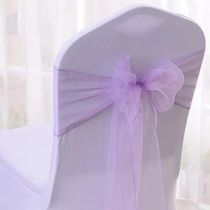 50 stcs Organza stoel Sashes Knot Bands Stoel Bows For For Wedding Party Banquet Event Country Wedding Chair Decoratie