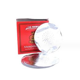 50pcs / emballage 120 mm papier d'aluminium perforé pour le narguilé bol de forme ronde trou étain chicha shisha charbon 02 mm