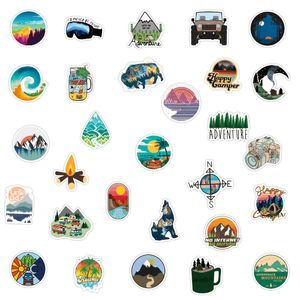 50Pcs-Pack Aventure Randonnée Camping Nature Vinyle Autocollant Autocollants Imperméables pour Bouteille D'eau Ordinateur Portable Planificateur Scrapbook Mur Planche À Roulettes Journal Organisateur Stickers