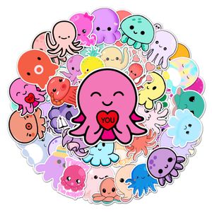 50pcs-pack dessin animé poulpe autocollants stickers muraux en gros vinyle autocollant étanche ordinateurs portables voiture scrapbooking guitare boîte planche à roulettes JDM bagages décalcomanie