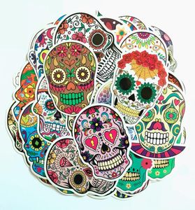 Paquete de 50 unidades de pegatinas coloridas de Halloween con calavera, pegatinas impermeables para botellas, portátiles, planificador de coche, álbum de recortes, teléfono, Macbook, armario, organizador de puerta de pared, calcomanía 2762361