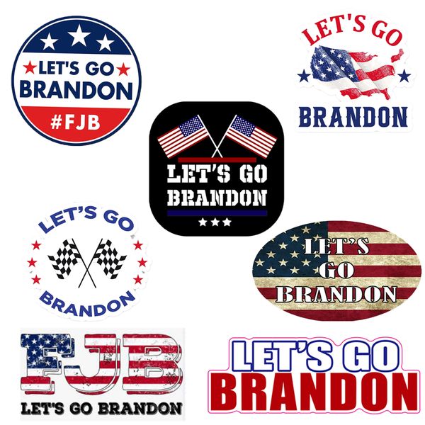 50Pcs-Pack Pro America Let's Go Brandon Autocollant Vinyle Étanche FJB Autocollants Aniti Biden Drôle Voiture Ordinateur Portable Pare-chocs Téléphone Ordinateur Casque Fenêtre Décoration Décalque