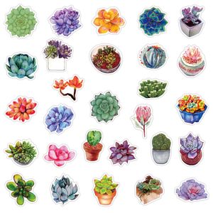 Lot de 50 autocollants imperméables en vinyle avec plantes succulentes et cactus en pot pour bouteille d'eau, ordinateur portable, planificateur, scrapbooking, boîte murale, skateboard, journal, organiseur