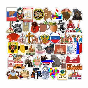 50Pcs-Pack Voyage Russie Moscou Esthétique Vinyle Autocollant Autocollants Imperméables pour Bouteille D'eau Ordinateur Portable Planificateur Scrapbook Téléphone Armoire Mur Porte Organisateur Décalque