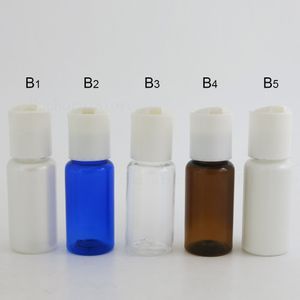 50 -stcs Pakflessen 15 ml blauw Amber Pet Plastic Emulsion Serum Lotion -fles met schijfdopflessen