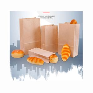 50 pcs Papier Sac Brun Kraft Cartes-Cadeaux Emballage Biscuits Bonbons Nourriture Cookie Noix Snack Cuisson Paquet Sacs w6