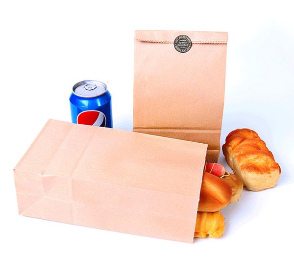 50 шт. бумажный пакет, коричневый крафт-подарочные карты, упаковка, печенье, конфеты, еда, печенье, орехи, пакеты для закусок, выпечки, пакеты w01