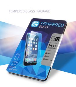 50pcs emballage en papier paquet boîte de vente au détail avec poignée d'insertion pour iphone6s samsung s7 protecteur d'écran en verre trempé de téléphone portable