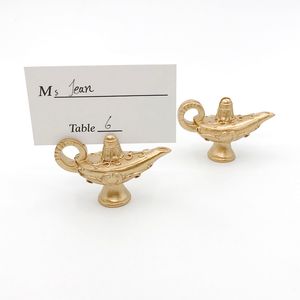 50 pièces décorations de fête or Aladdin lampe Place porte-cartes affectations de Table pour mariage faveurs de douche nuptiale