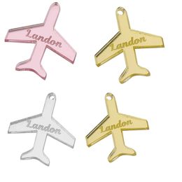 50pcs Nom de l'avion personnalisé Tags cartes d'invitation acryliques Chocolate Tag Party Baby Shower Invité Décor de mariage 240407