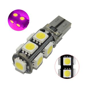 50 stks Roze T10 W5W 5050 9SMD LED CANBUS FOUT FREE FREE CARLOMS VOOR 192 168 194 2825 CLEARANCE LICHTINGEN Kentekenplaatverlichting 12V
