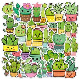 50 stks Plant Cactus Stickers Pack waterdichte vinylstickers niet-willekeurige voor autorandoms voor autobagage laptop skateboard plakboek waterfles sticker