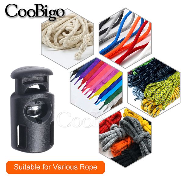 50pcs Cordon de verrouillage en plastique Clips à bascule Clamp Spring Stopper DrawString Lanyard Paracord Corde Corde Shoelace Sac à dos Accessoires