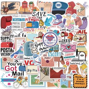 50PCS Postbode Carrière Sticker Grappige Postbeambte Graffiti Stickers Cartoon Postbeambte Decor Decals Voor Notebook Gitaar Skateboard Bagage