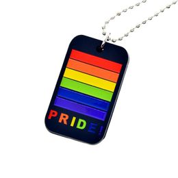 50PCS Pride Silicone Dog Tag Ketting met 24 Inch Ball Chain 2 Kleuren voor Promotie Gift257x