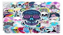 50 stuks psychedelische schedel stickers laser skelet graffiti stickers voor diy bagage laptop skateboard motorfiets fiets sticker5976757