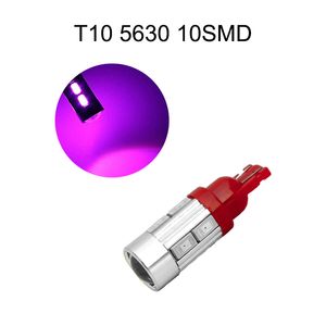 50 pièces violet T10 12V W5W 5630 10SMD Wedge LED ampoules de voiture pour 192 168 194 2825 lampes de dégagement feux de plaque d'immatriculation