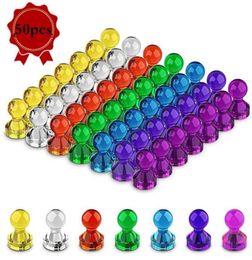 50 stks Push Pin Magneet Punaises Sterke Neodymium Magnetische Kegels Koelkast Whiteboard Magneten Kantoor Thuis Gereedschap 7 Colors2490622