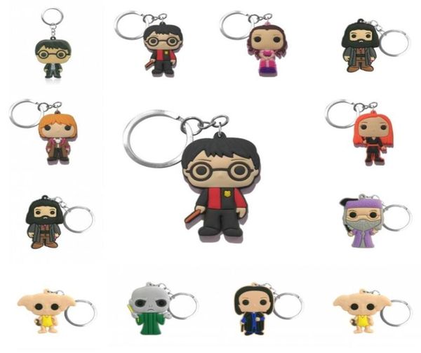 50pcs PVC Figure d'anime mignon Keychains Voldemort Keyring Magic Movie Key Holder Cadeaux pour Kid Fashion Charms Browts Accessory7113175