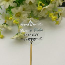 50pcs Real Shiny Gold Foil personnalisé vos noms et vos invitations de mariage dattes scellées Candy Favors Boîtes-cadeaux Sticker Label