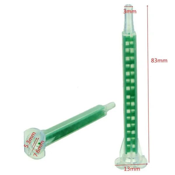 50pcs de resina AB Galma AB Mezclador Mezclador Mezclador Mezclante Mezclante Kit de jeringa de boquilla 62-103 mm para dos componentes Jeringa de mezclador de líquido