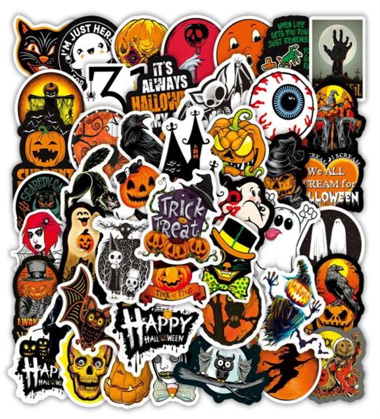 50pcs Retro Halloween Jackolantern Sticker Pack pour ordinateur portable Decals de moto de skateboard8192417