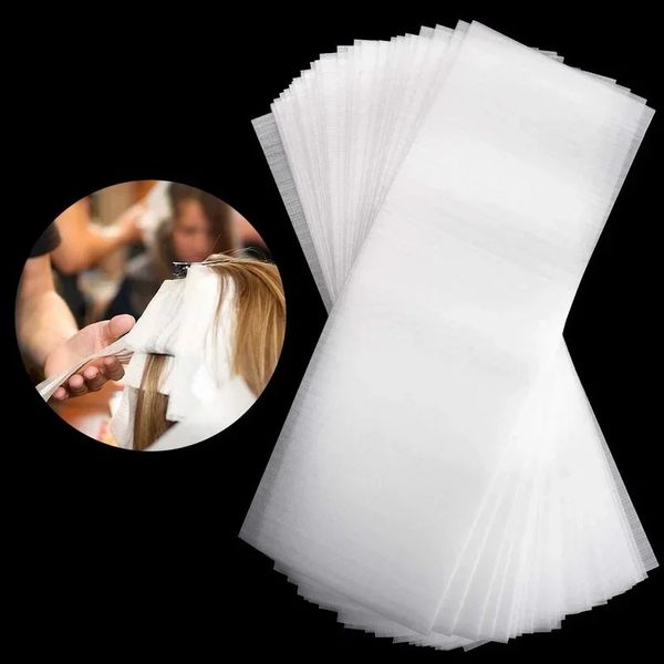 50pcs enveloppe de cheveux en mousse réutilisable Papier de teinture, coloriage professionnel des bandes de mise en évidence pour les stylistes de coiffeur salon