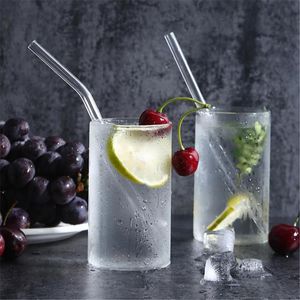 50pcs pailles à boire en verre courbé droites réutilisables pailles en verre transparent écologique pour smoothies cocktails 200 8cm