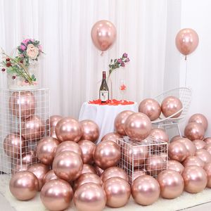 50 stks rose goud metalen ballon gelukkig verjaardag partij decoratie bruiloft slaapkamer achtergrond muurballon W-01263