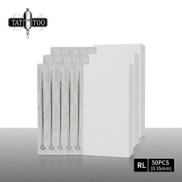 50pcs Tattoo Round Liner Needles Stériliser 1rl 3rl 5rl 7rl 9rl 11rl 13rl 15rl 18rl 0,35 mm Aigne de tatouage jetable