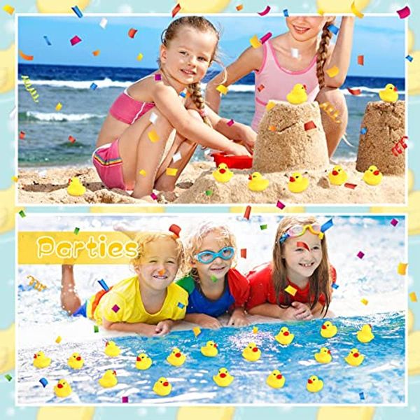 50pcs Ducks en caoutchouc Ducks Yellow Float Bath Toys Baby Shower Water Toys Piscine Party Party Cadeaux pour enfants Décoration de fête d'anniversaire