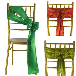 50pcs Satin chaise Bow Sash Mariage Mariage Party Noux décor Ruban Ribbon Butterfuly Tie Baby Shower Sash 231222