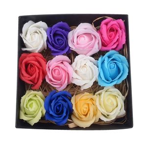 50 stks / set Bad Body Floral Soap Rose Head Kunstmatige voor Bruiloft Decoratio Valentijnsdag Cadeau Fake Flower LJ200910