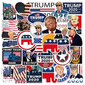 50 stks / set Grappige Trump Stickers Presidentiële Verkiezing Auto Koffer Label Decals Self Adhesive Sticker Feestartikelen CCA12501 100Set