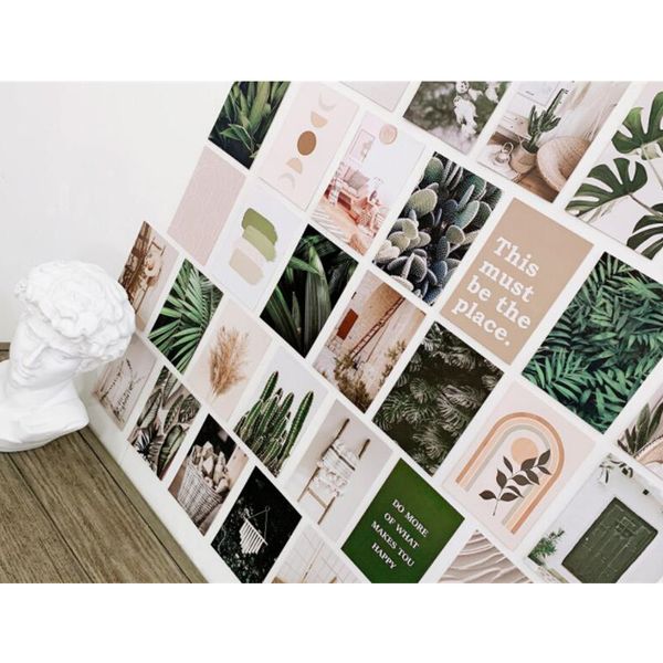 50pcs / plante set fleur affiche botanique Biologie Biologie des champignons post-carte postale Kit d'art mural bricolage