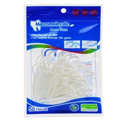 50pcs Set Plastic Dental Cotton Cotton Floss Stick for Oral Health Tablefactory 1176597
