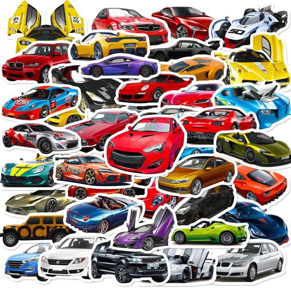 50pcs / set Racing Car Stickers Skateboard Bike Motorcycle Travel Luggage Toy Cool Vinyl Decal JDM Bomb Sticker Bomb pour les enfants