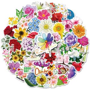 50 unids/set pegatinas de monopatín varias flores de plantas para coche bebé álbum de recortes estuche de lápices diario teléfono portátil planificador decoración libro álbum juguetes para niños calcomanías DIY