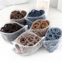 50pcs/set Women Girls Bandas Basic Hair Bands 4cm Colores sólidos simples Cabello de cabello elástico Cabello Accesorios para el cabello Soporte de cola de caballo