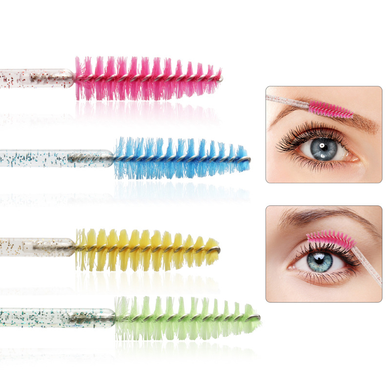 50pcs Shiny Disposable Eyelash Applicator Wands Curler Brush Set Mascara Eyebrow Spoolers Comb Wands Spoolies Brushes