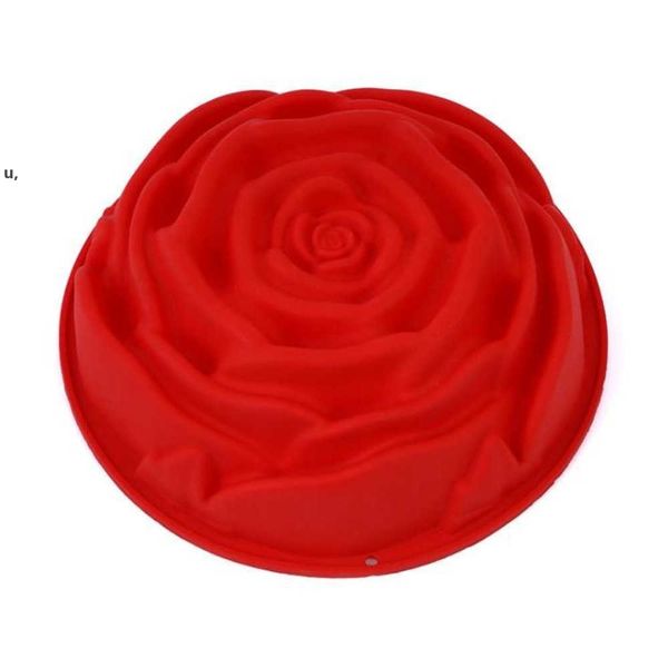 50 pièces Silicone gros gâteau moules Rose forme gâteau ustensiles de cuisson outils de cuisson 3D pain pâtisserie moule Pizza Pan RRB12981