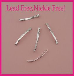 50pcs Argent Finish 60cm 235quot Plain Slim Metal Hair Snap Barrettes Clips de cheveux pour clips à cheveux Clip Résultats au plomb Nick6928457