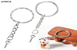 Porte-clés à vis en argent, 50 pièces, avec anneau de saut ouvert, extension de chaîne, épingles à œil fendues, résultats de fabrication de bijoux 5904081