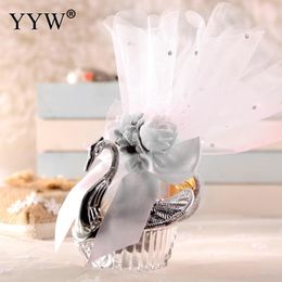 50pcs Sliver Swan Candy Boad Gift Gift Mariage Chocolate Cake Cookie Sacs-cadeaux Drages Birthday Packaging Party Favors Supplies